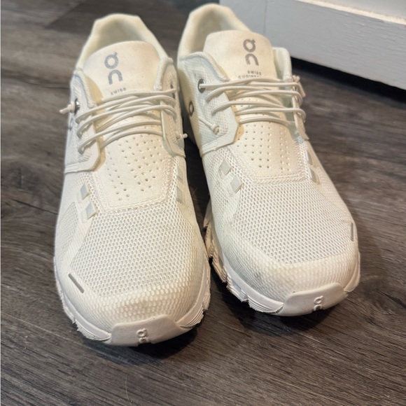 On Running White Athletic Shoes with Cloud Cushioning - Picture 8 of 8